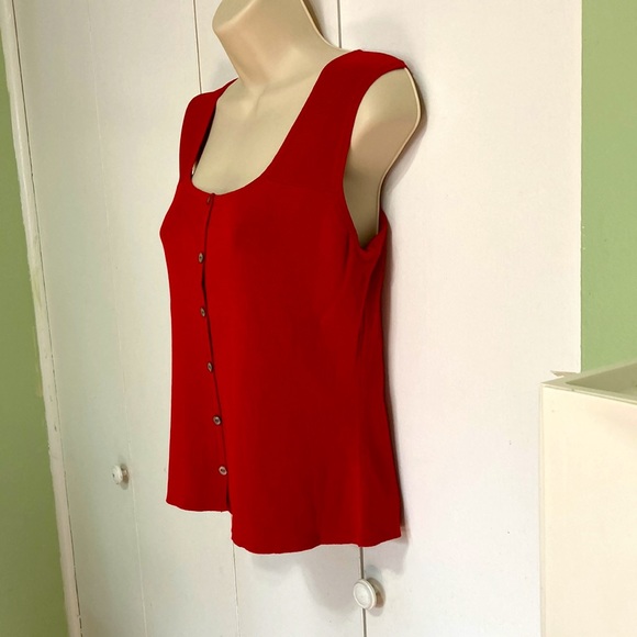 Button Down cropped Sleeveless Sweater Tank Large by J.A.C. - Picture 4 of 14